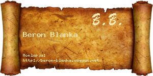 Beron Blanka névjegykártya